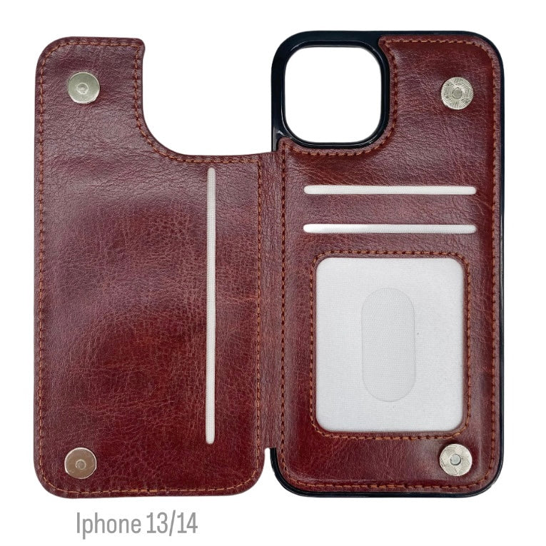 Four Sixes Leather Bookstyle Wallet iPhone Case-Multiple Model Options