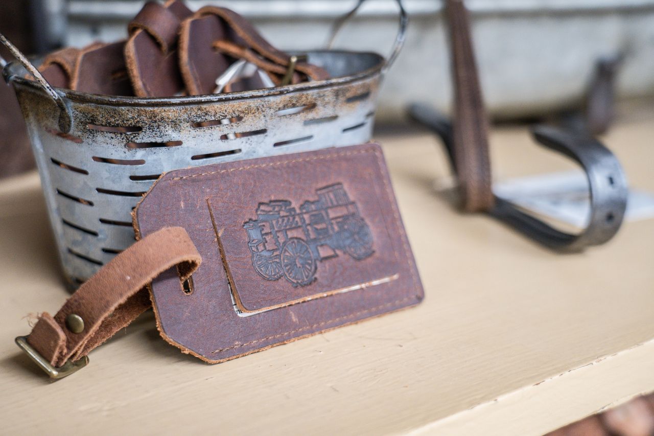 Leather Wagon Luggage Tag