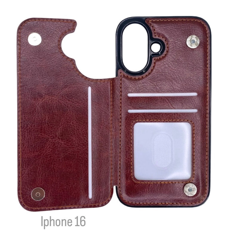 Four Sixes Leather Bookstyle Wallet iPhone Case-Multiple Model Options