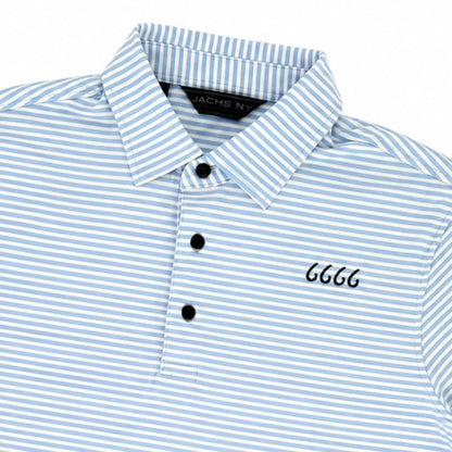 Light Blue Stripe Performance Polo