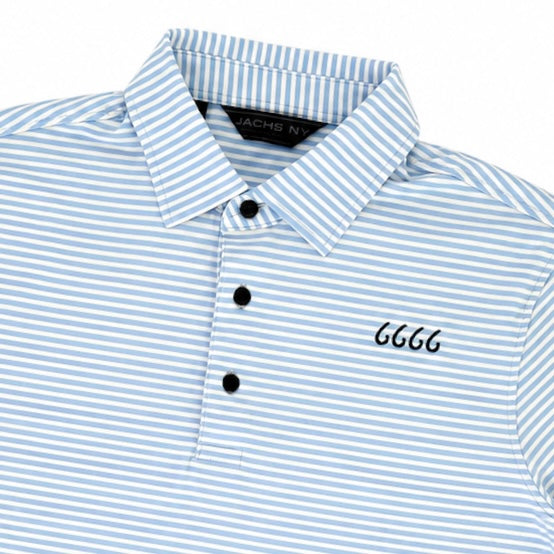 Light Blue Stripe Performance Polo