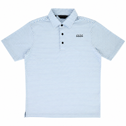 Light Blue Stripe Performance Polo