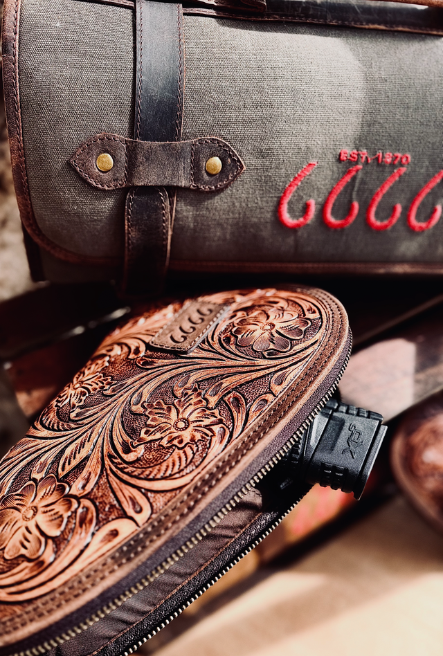 Tooled Leather Handgun Case