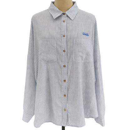 Oversized Stripe Button-Up Shirt