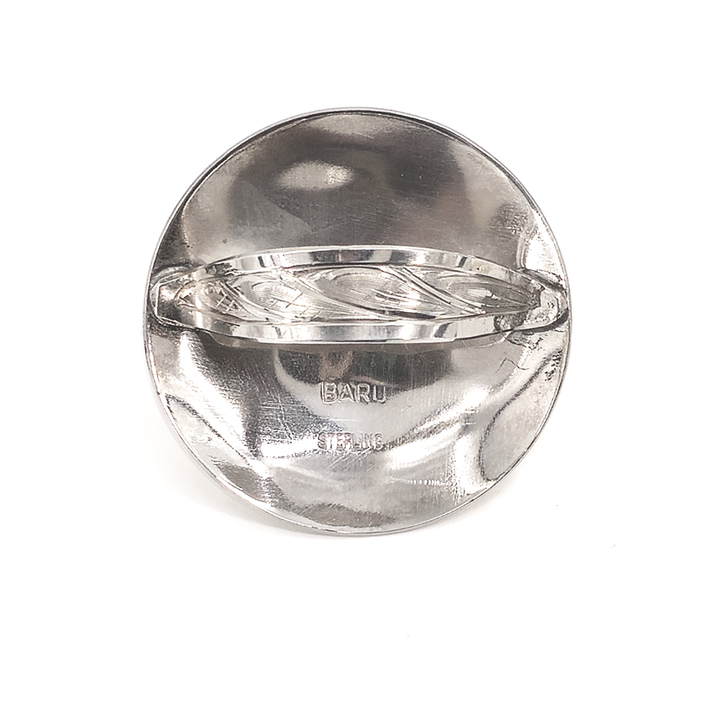 Baru's Silver 1.5" Round Scarf Slide w/ Silver Brand-