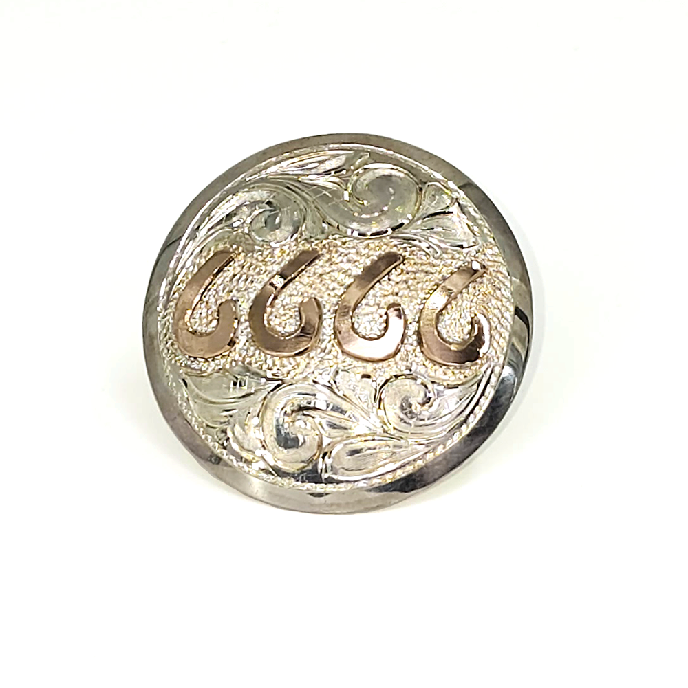 Baru's Silver 1.5" Round Scarf Slide w/ Goldfill Brand