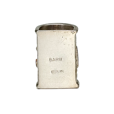 Baru's Silver Half-round Silver Scarf Slide-Yellow Goldfill Brand