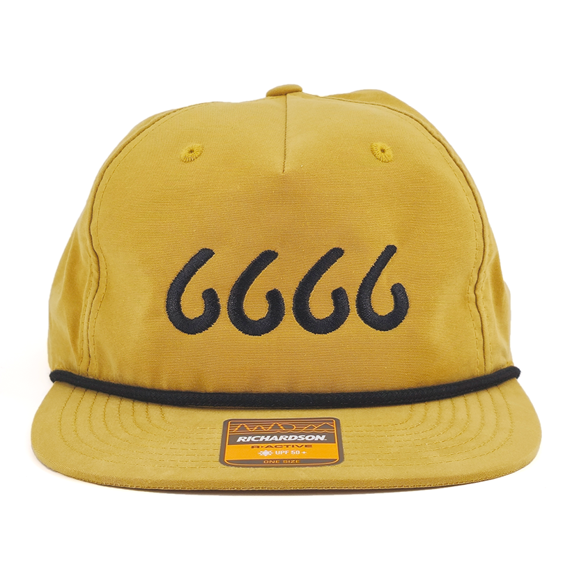 Four Sixes Richardson 256 Biscuit/Black Flat Bill