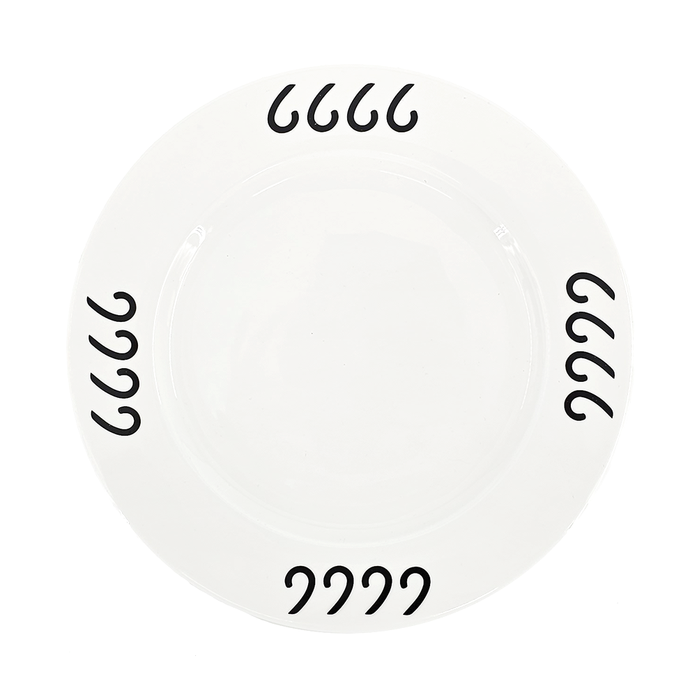 Four Sixes 9" Plate- Black