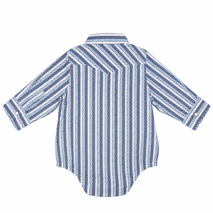 Wrangler Baby Boy Blue/White Bodysuit - Long Sleeve