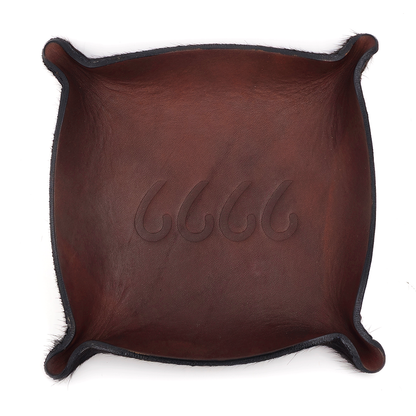 Small Leather Catch-All With Cowhide Bottom
