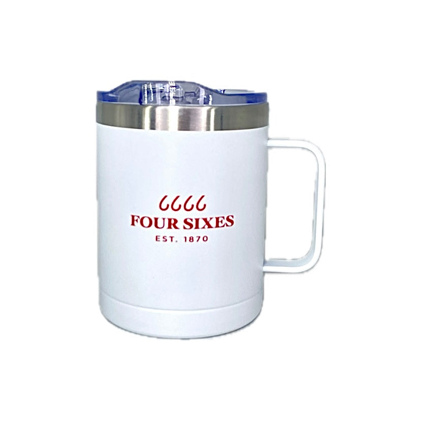 Four Sixes White Camp Tumbler