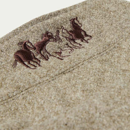 Schaefer Cattle King Wool Coat Taupe Embroidery