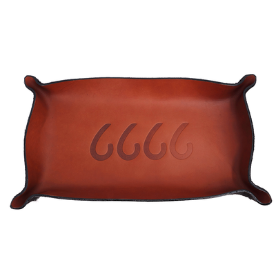 XL Leather Catch-All With Branded Cowhide Bottom