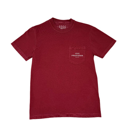 Four Sixes Pocket Tee-Crimson