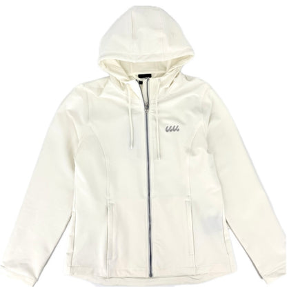 Four Sixes Ladies Hooded Windbreaker-White