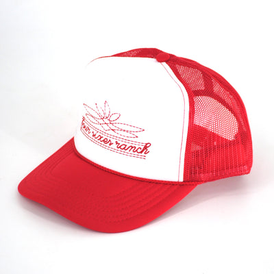 Four Sixes Boot Stitch Trucker -Red / White