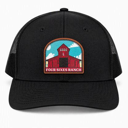 Youth L Barn Leatherette Patch Hat - Black