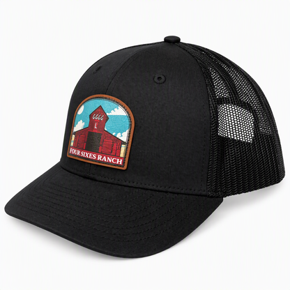 Youth L Barn Leatherette Patch Hat - Black
