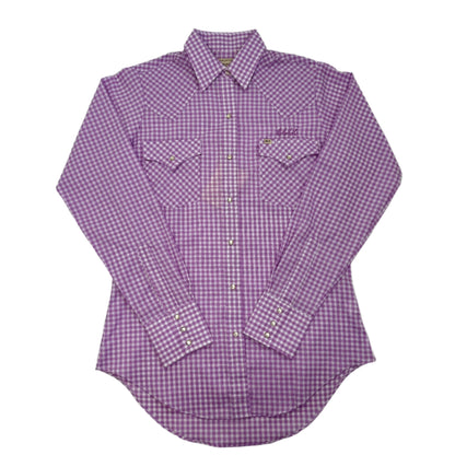 Ely Cattleman Women's Cowboygirl Snap Shirt-Bull Thistle Gingham
