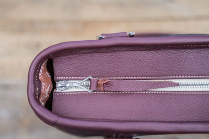 Quanah Style tote in Burgundy and Cream