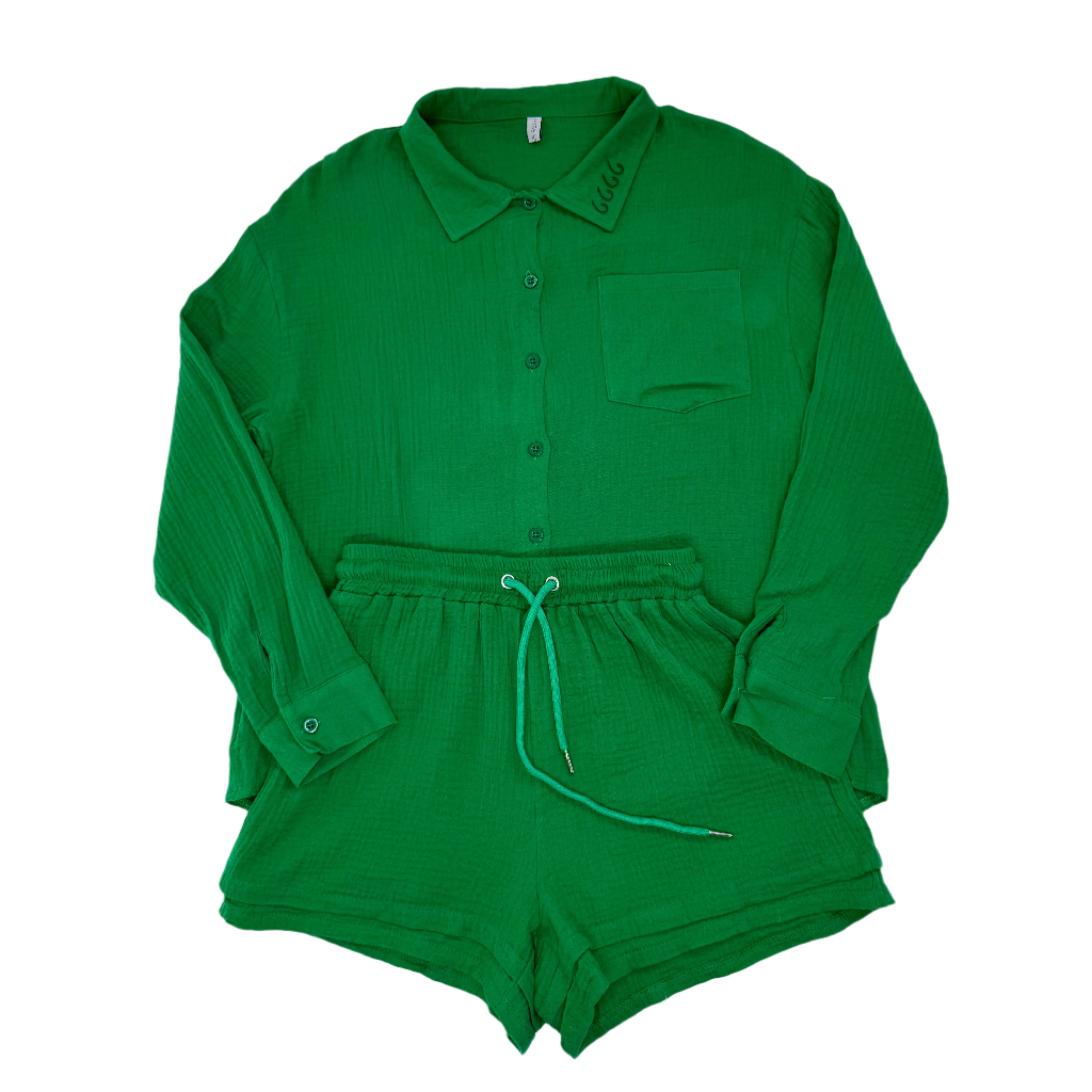 Four Sixes Women's 2 Piece Shorts Set-Green