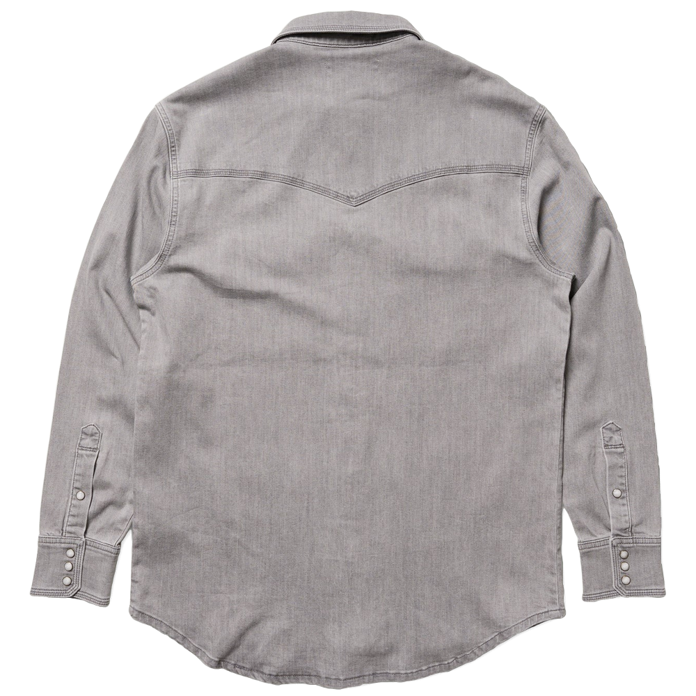 Schaefer Classic Western Denim Snap Shirt-Gray
