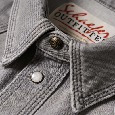 Schaefer Classic Western Denim Snap Shirt-Gray