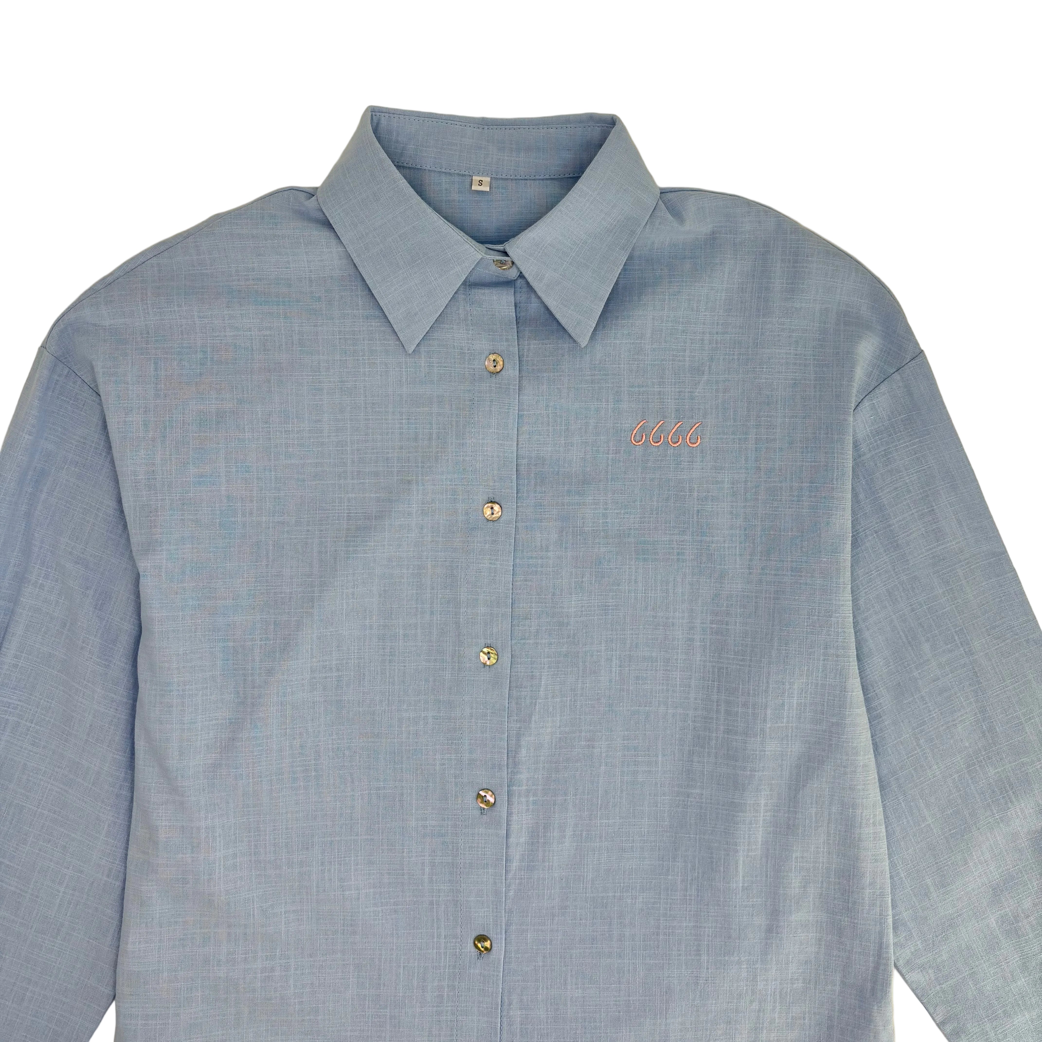 Women's Loose Breeze Button-up Sky Blue