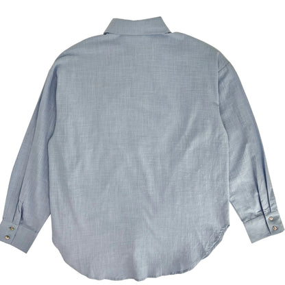 Women's Loose Breeze Button-up Sky Blue