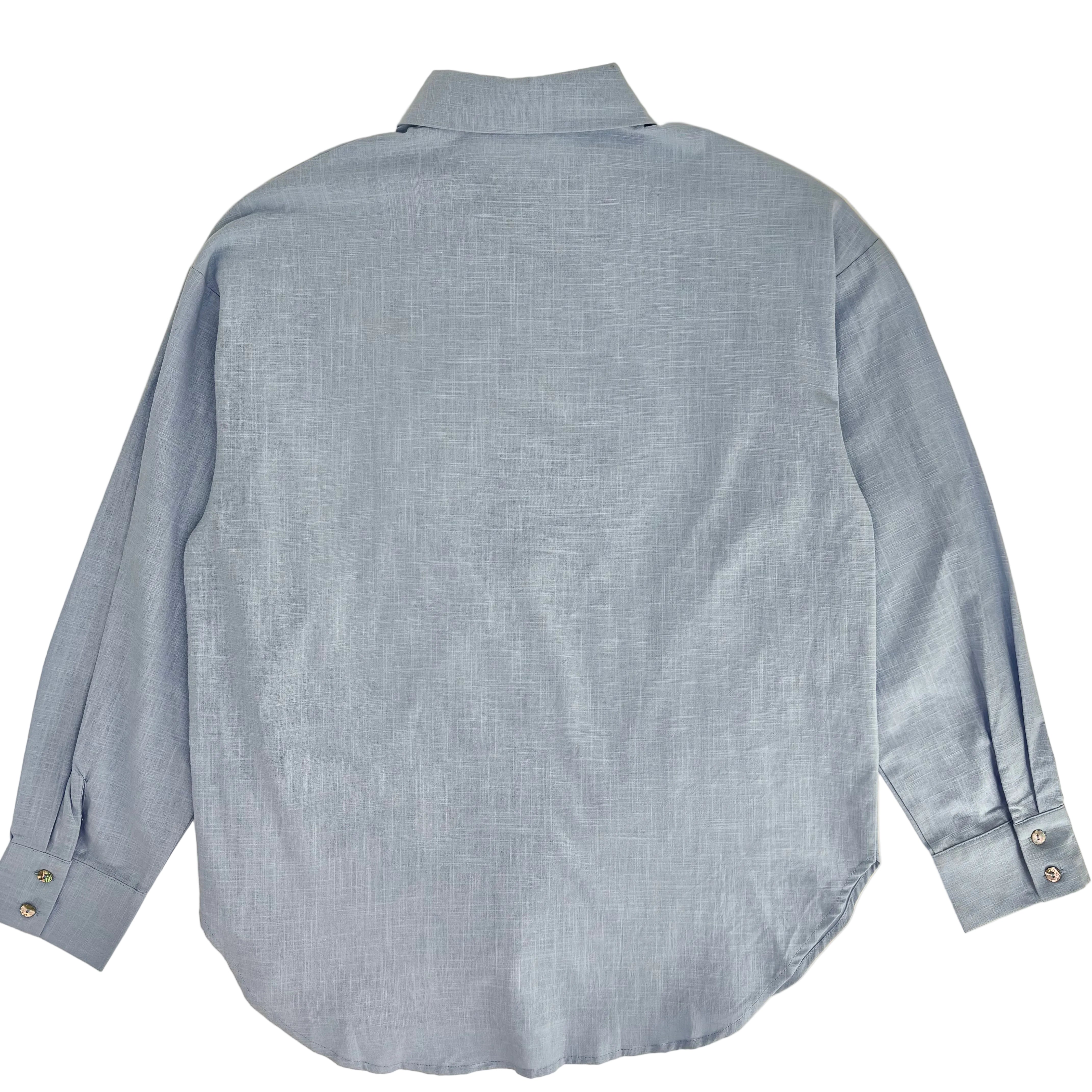 Women's Loose Breeze Button-up Sky Blue