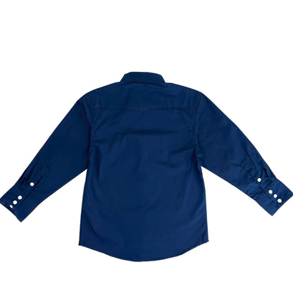 Children's Long Sleeve Pearl Snap - Navy