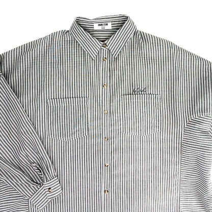Oversized Stripe Button-Up Shirt