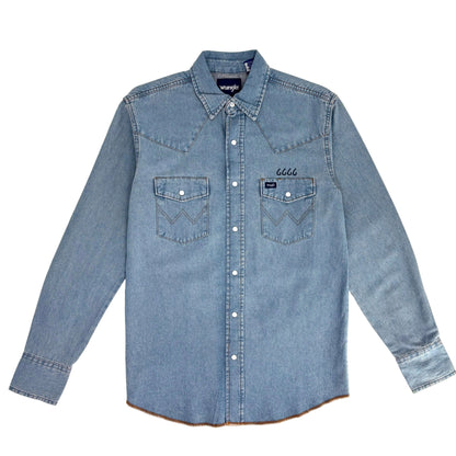 Wrangler Men's Long Sleeve Denim Snap Shirt