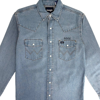 Wrangler Men's Long Sleeve Denim Snap Shirt