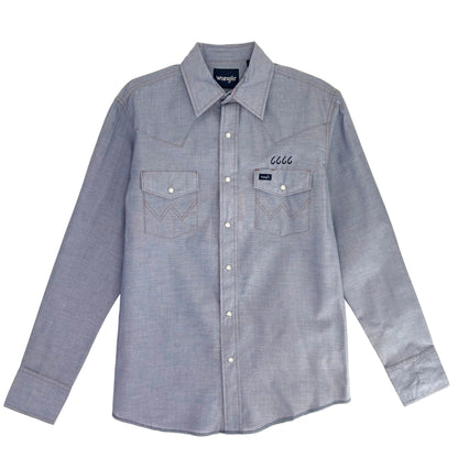 Wrangler Men's Long Sleeve Chambray Snap Shirt