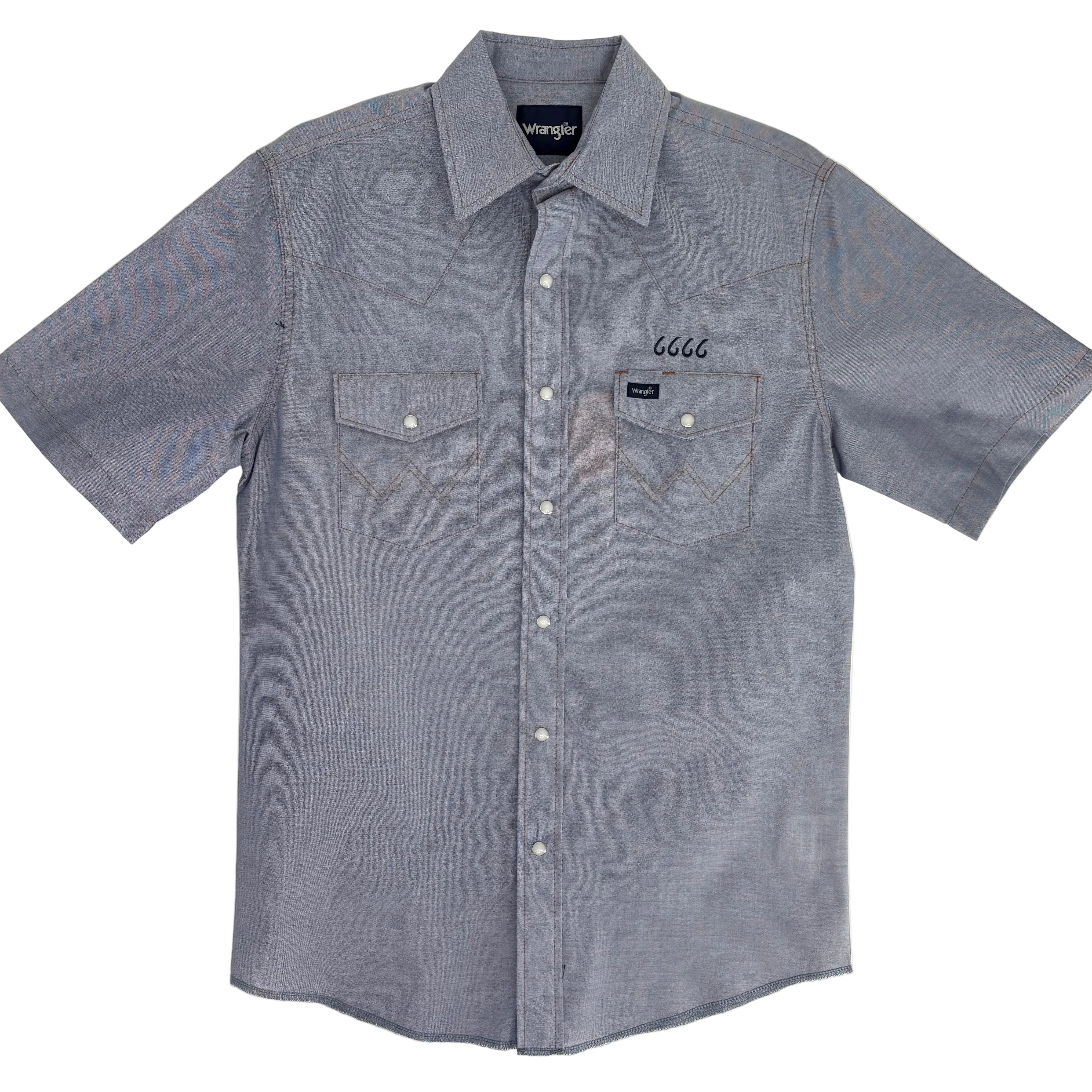 Wrangler Men's Short Sleeve Chambray Snap Shirt