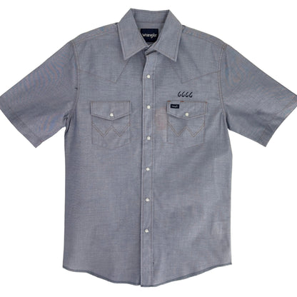 Wrangler Men's Short Sleeve Chambray Snap Shirt