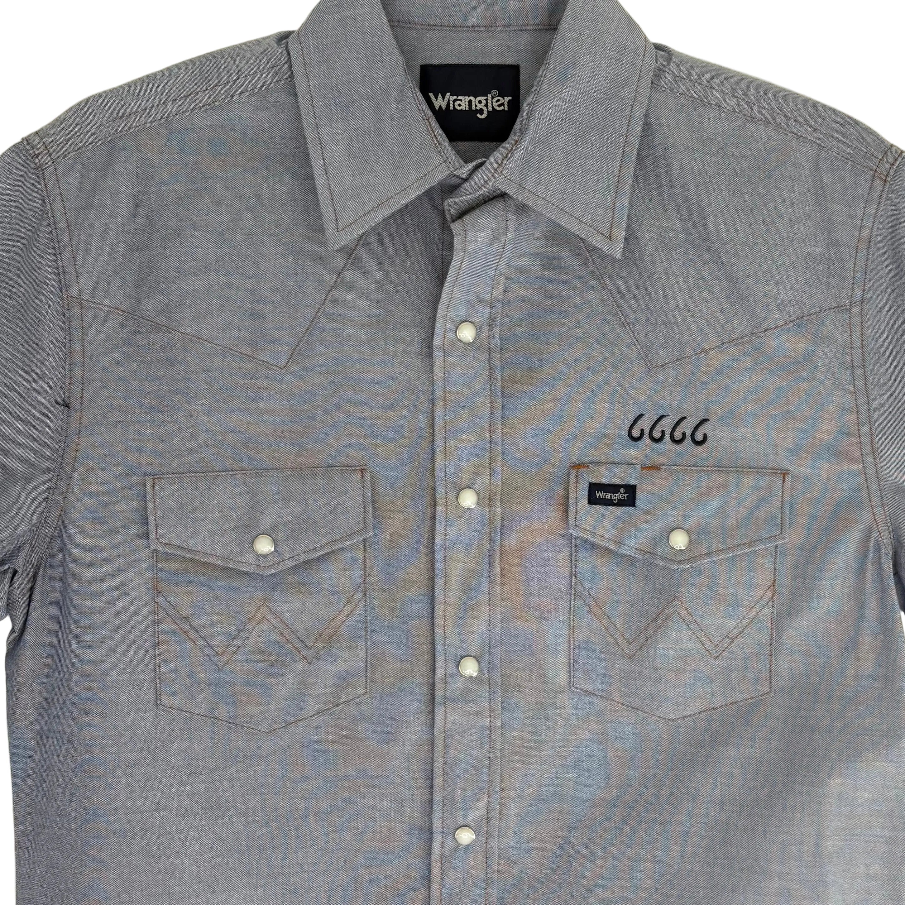 Wrangler Men's Short Sleeve Chambray Snap Shirt