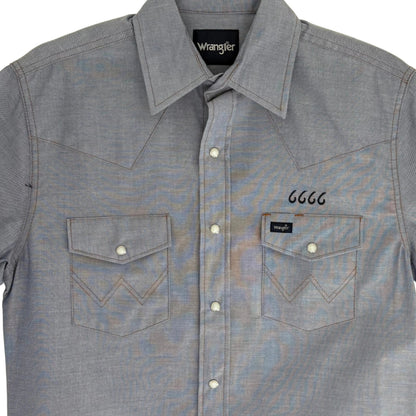 Wrangler Men's Short Sleeve Chambray Snap Shirt