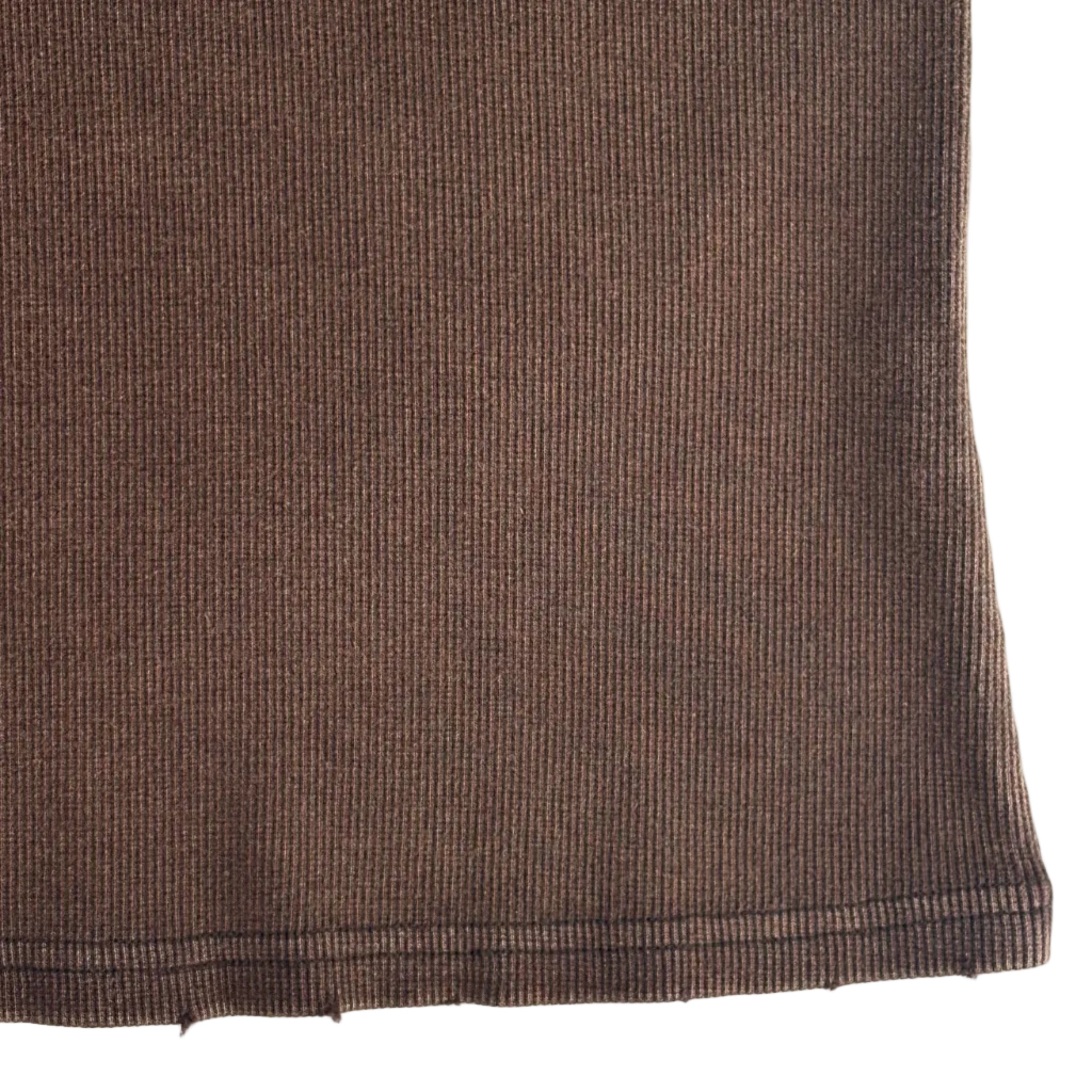 Distressed Ribbed Mineral Wash Tank Top- Brown