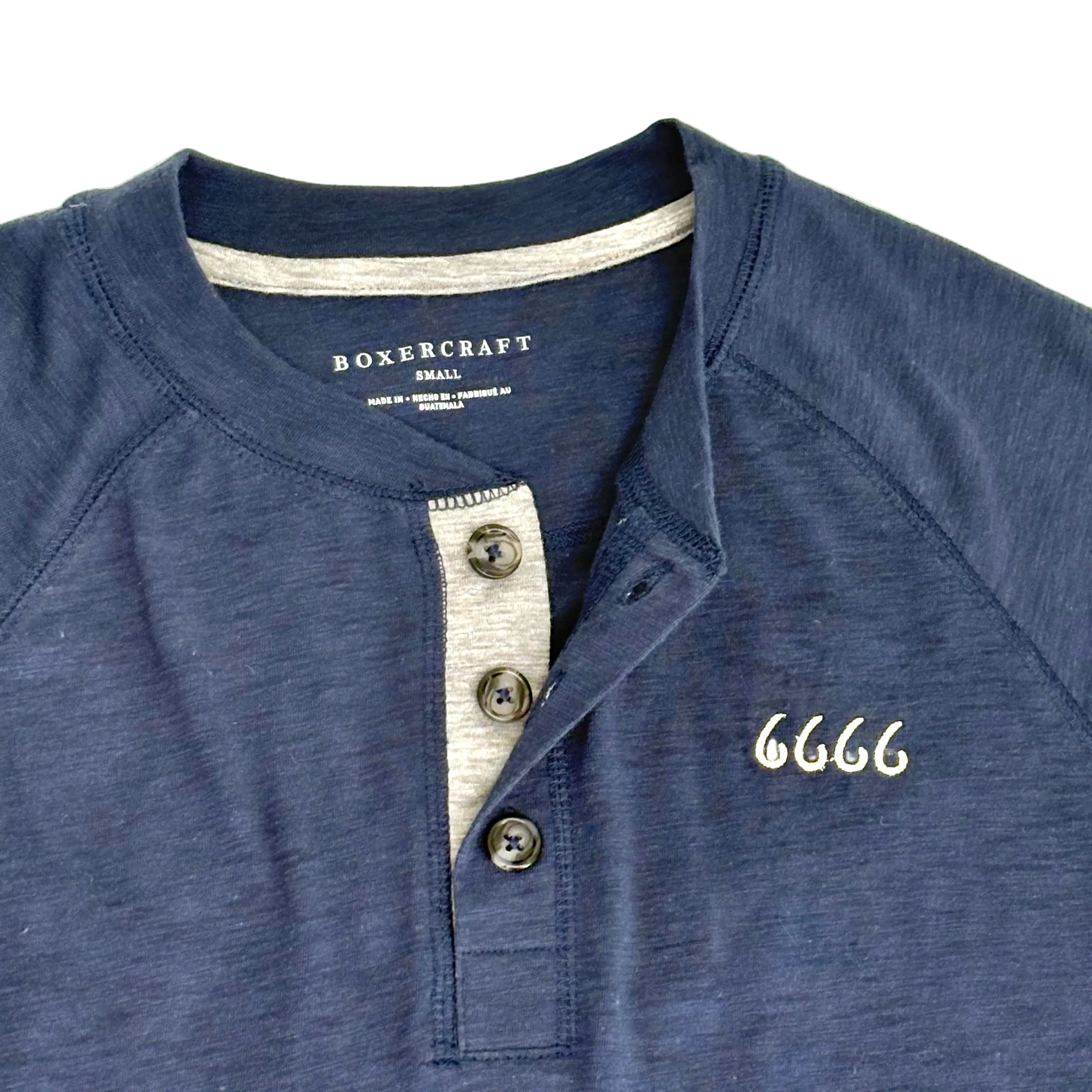 Men's Henley Long Sleeve Tee- Navy