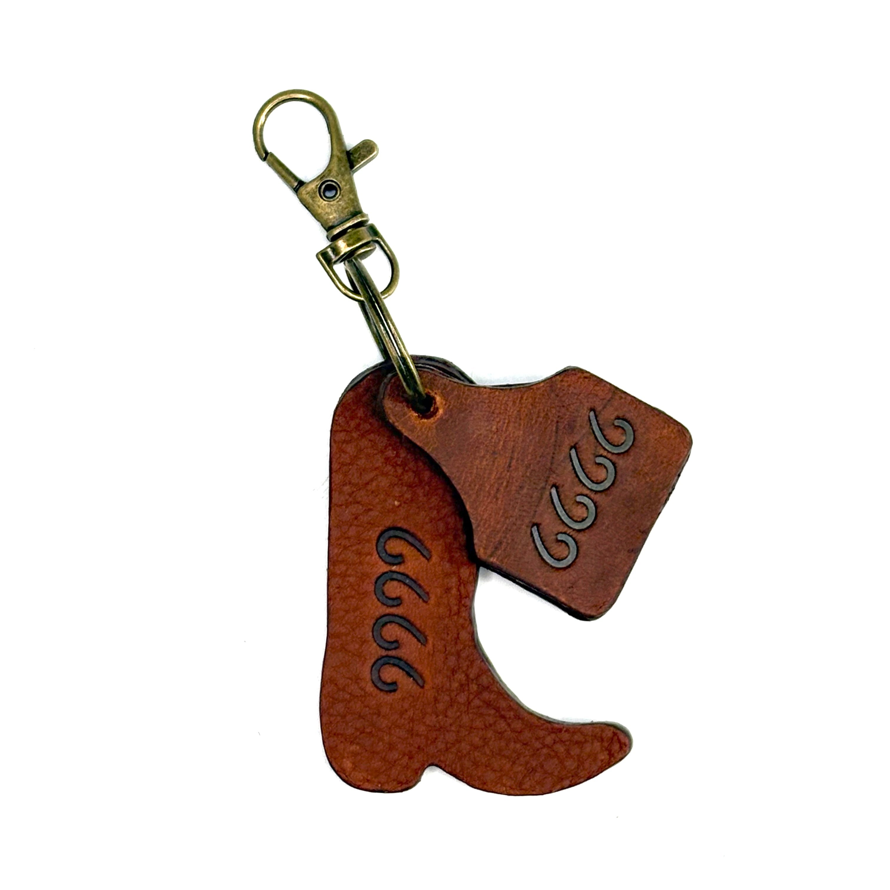 Four Sixes Leather Ear Tag & Boot Keychain