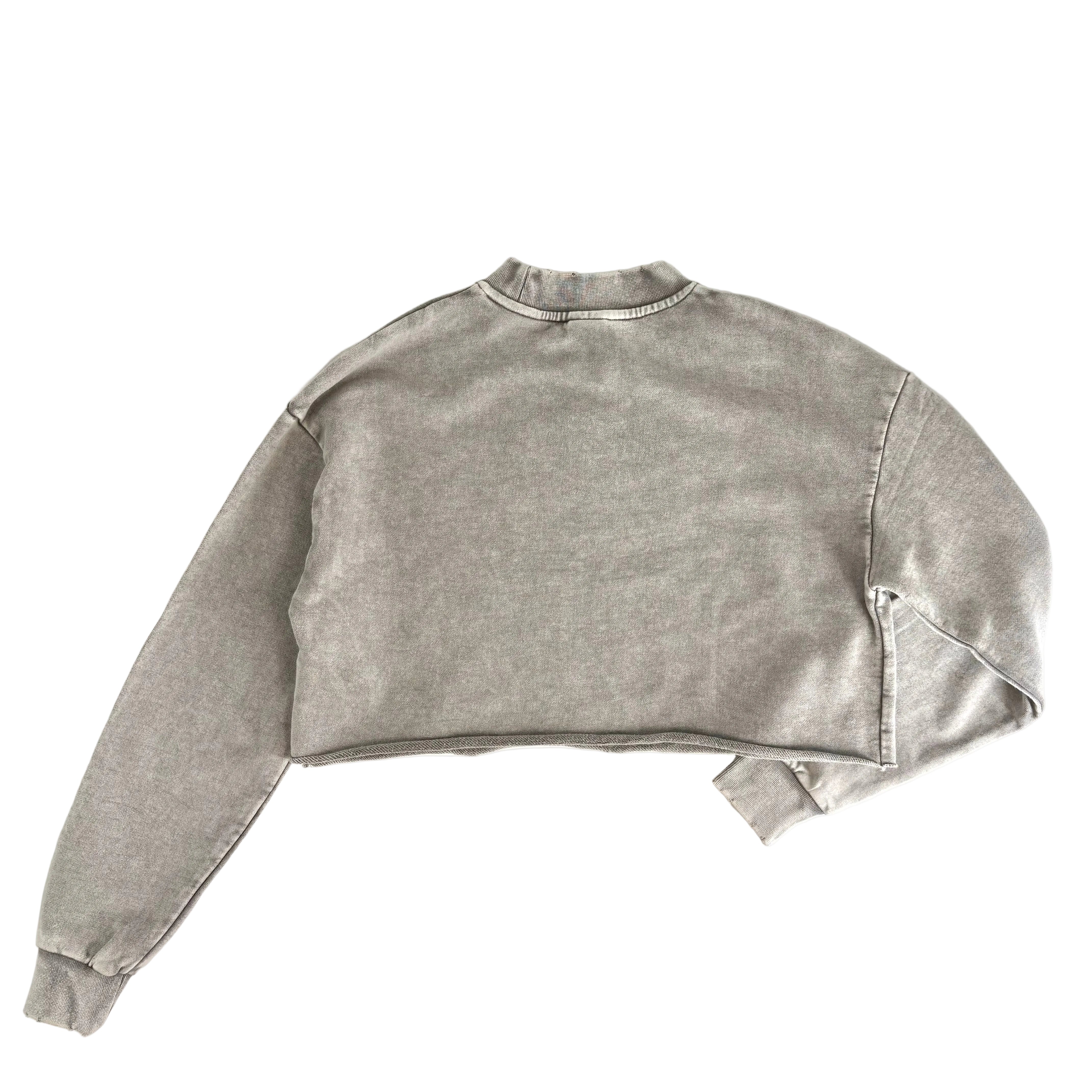 Four Sixes Ladies Cropped Sweatshirt (Front Center Embroidery)