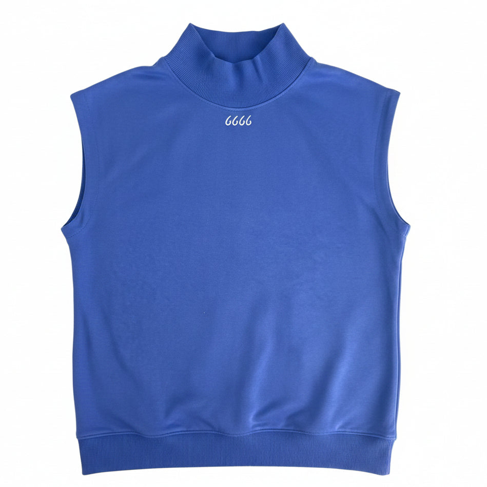Oversized Moch Neck Cap Sleeve Sweater