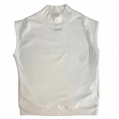 Oversized Moch Neck Cap Sleeve Sweater