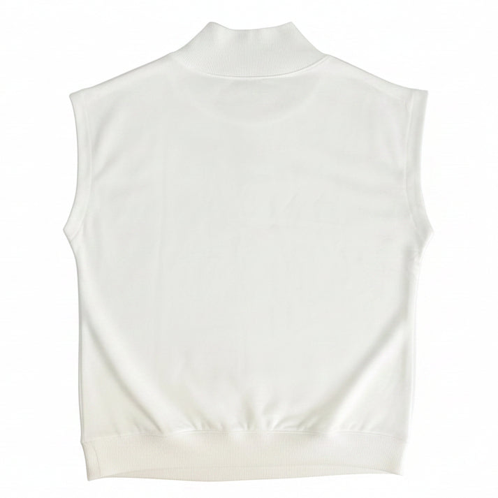 Oversized Moch Neck Cap Sleeve Sweater