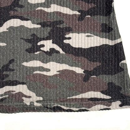 Ribbed Knit Camo Tank Top