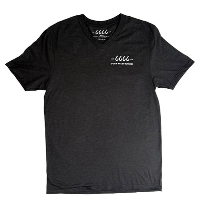 Charcoal V-Neck Triblend T-Shirt with Small Logo