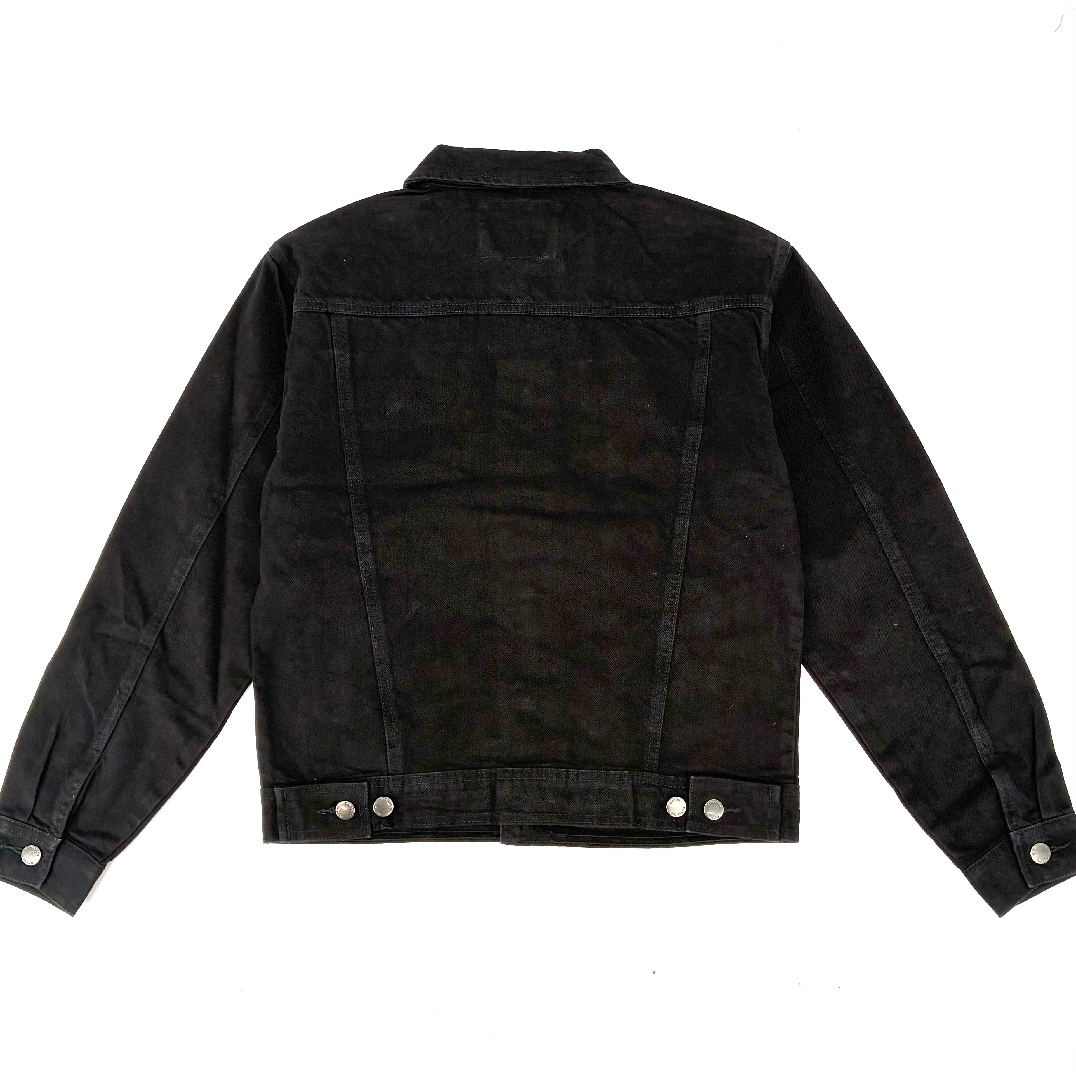 digne collarless jacket vol.4 ブラック Men's Padded jacket in tumbled leather | Black | Diesel